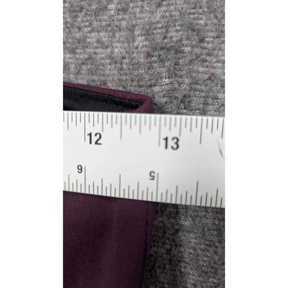 Victoria Secret Pink Leggings Women Medium Maroon High Rise Spellout Lace Cutout - Picture 5 of 15